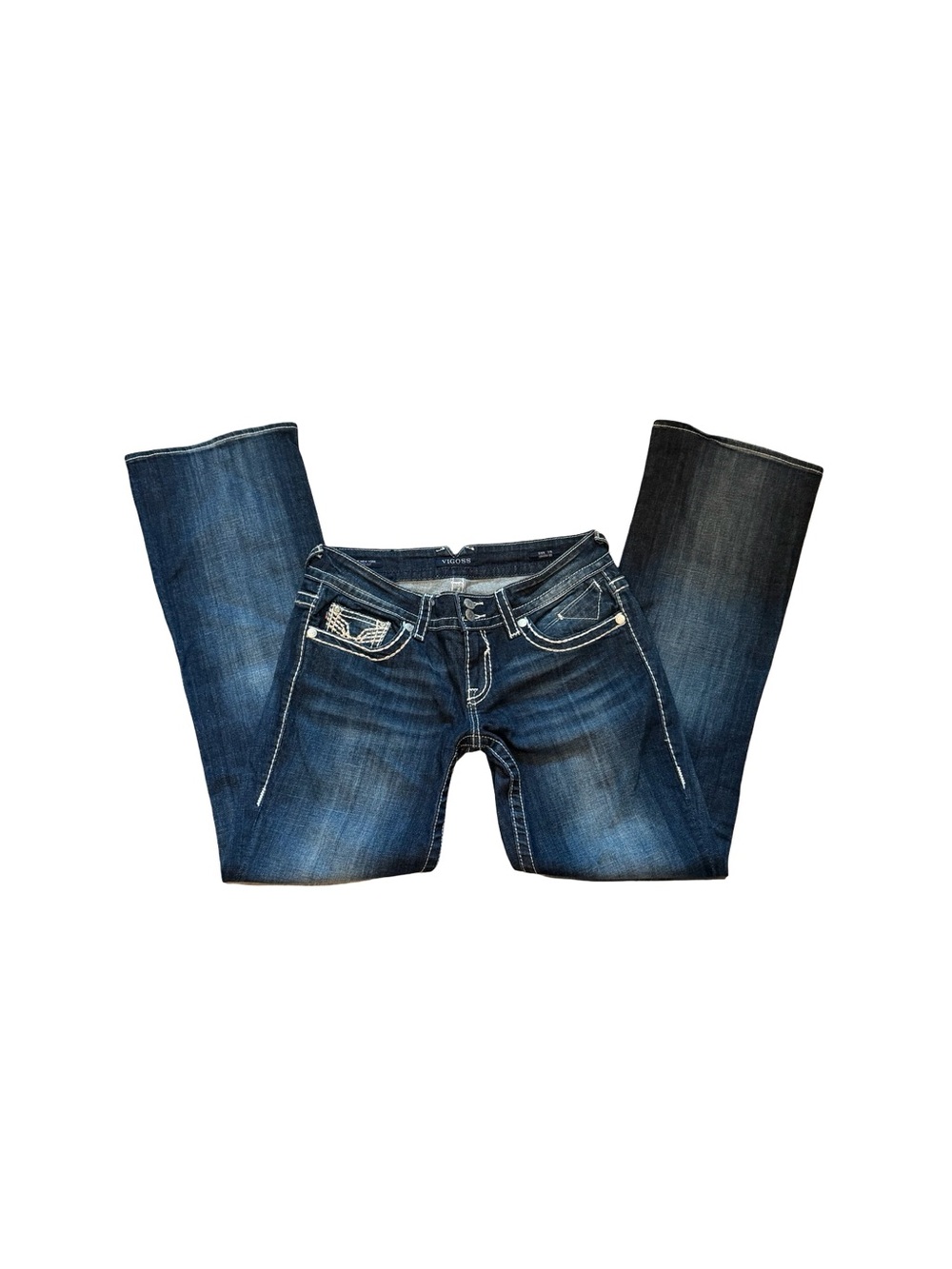 Y2K Vigoss Blue Boot Cut Jeans with Contrast Stitching